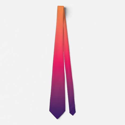 Oranje Roze Paarse Gradiënt Stropdas (Voorkant)