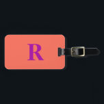Oranje Roze Paarse Kleurrijke Monogram Initiaal Gi Bagagelabel<br><div class="desc">Monogrammed initiaal en ook persoonlijke gegevens zoals naam,  adres,  telefoonnummer en e-mail die u allemaal kunt bewerken. Ontworpen met aantrekkelijke effen oranje kleur achtergrond,  kunt u de kleur veranderen als u dat wenst. Cool reiscadeau idee voor hem of haar.</div>