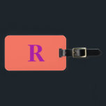 Oranje Roze Paarse Kleurrijke Monogram Initiaal Gi Bagagelabel<br><div class="desc">Monogrammed initiaal en ook persoonlijke gegevens zoals naam,  adres,  telefoonnummer en e-mail die u allemaal kunt bewerken. Ontworpen met aantrekkelijke effen oranje kleur achtergrond,  kunt u de kleur veranderen als u dat wenst. Cool reiscadeau idee voor hem of haar.</div>