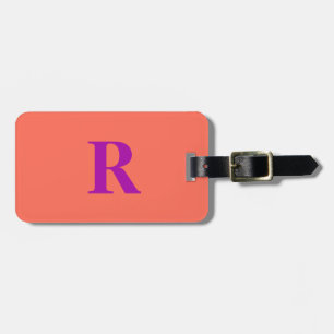 Oranje Roze Paarse Kleurrijke Monogram Initiaal Gi Bagagelabel