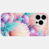 ORANJE ROZE PAARSE PASTEL SCHELPEN ZEEWIER Case-Mate iPhone CASE (Achterkant (horizontaal))