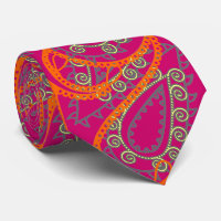 Oranje Roze Paisley Peacock Colors Weddenschap Str