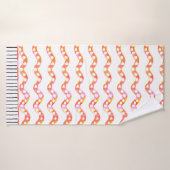 Oranje roze pokadot Waterverf golf Badhanddoek (Badhanddoek)