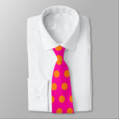 Oranje + roze polka stippen stropdas (Gebonden)