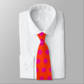 Oranje + roze polka stippen stropdas (Gebonden)