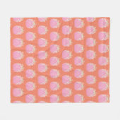 Oranje roze pompoenen fleece deken (Voorkant (Horizontaal))