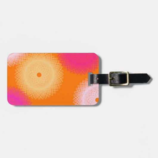 oranje & roze pop kleur bagagelabel (Voorkant horizontaal)
