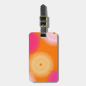 oranje & roze pop kleur bagagelabel (Voorkant verticaal)