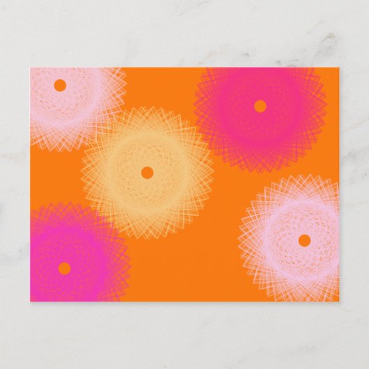 oranje & roze pop kleur briefkaart (Voorkant)