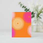 oranje & roze pop kleur briefkaart (Staand voorkant)