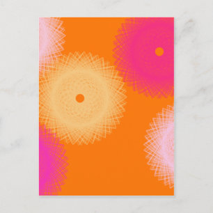 oranje & roze pop kleur briefkaart