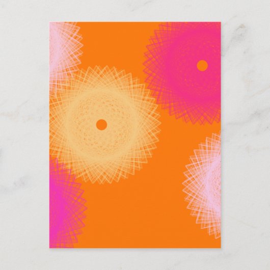 oranje & roze pop kleur briefkaart (Voorkant)