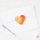 oranje & roze pop kleur hart sticker (Envelop)