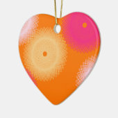 oranje & roze pop kleur keramisch ornament (Links)