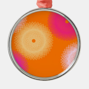oranje & roze pop kleur metalen ornament