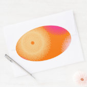 oranje & roze pop kleur ovale sticker (Envelop)