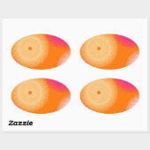oranje & roze pop kleur ovale sticker (Vel)