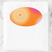 oranje & roze pop kleur ovale sticker (Tas)