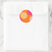 oranje & roze pop kleur ronde sticker (Tas)