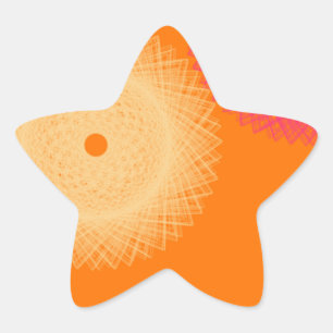 oranje & roze pop kleur ster sticker