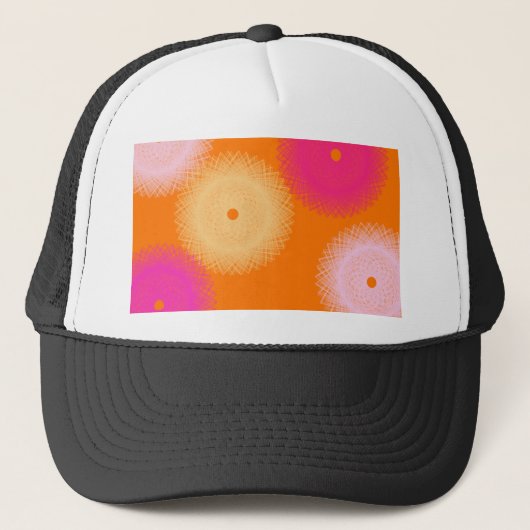 oranje & roze pop kleur trucker pet (Voorkant)