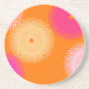 oranje & roze pop kleur zandsteen onderzetter