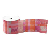 Oranje Roze Pset Tartan 3-inch breedkorrelig kools Grosgrain Lint (Spoel)
