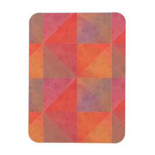 Oranje Roze Rode Driehoeken Aquarel Geometrische K Magneet