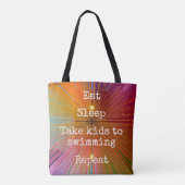 Oranje Roze Rood Eet Slaap Kinder Aan Zwemmen Herh Tote Bag (Achterkant)