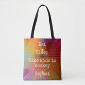 Oranje Roze Rood Eet Slaap Kinder Naar Hockey Herh Tote Bag (Voorkant)