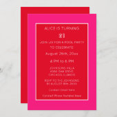 Oranje Roze Rood Moderne Minimalistische 21ste Ver Kaart (Voorkant / Achterkant)