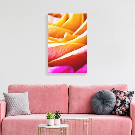 Oranje-roze roze Canvasafdruk Canvas Afdruk (Insitu (Woonkamer))