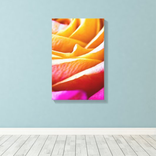 Oranje-roze roze Canvasafdruk Canvas Afdruk (Insitu (Houten vloer))