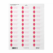 Oranje Roze Roze de Etiketten van het Adres van de (Full Sheet)