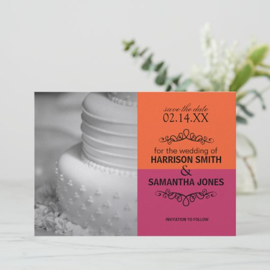 Oranje & Roze sparen de Aankondigingen van de Duwd (Staand voorkant)