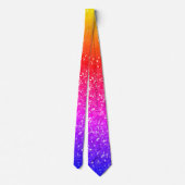 Oranje Roze Sparkle Abstracte Glitter Patterns Gif Stropdas (Achterkant)