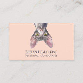 Oranje Roze Sphynx Kat Visitekaartje