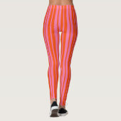 Oranje Roze Stijlvolle Strepen Patroon Ontwerp Leggings (Achterkant)