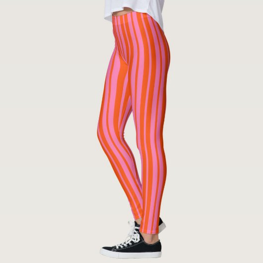 Oranje Roze Stijlvolle Strepen Patroon Ontwerp Leggings