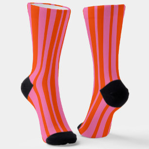Oranje Roze Stijlvolle Strepen Patroon Ontwerp Sokken