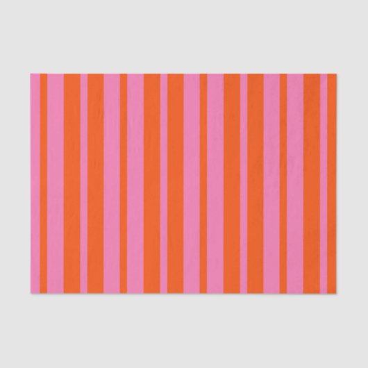 Oranje Roze Stijlvolle Strepen Patroon Ontwerp Tissuepapier (Voorkant)