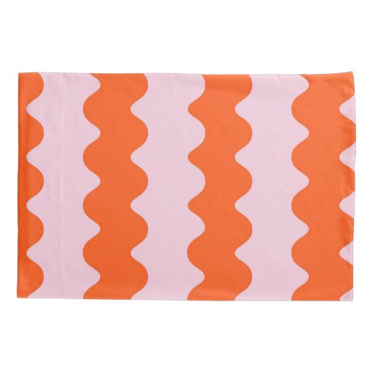 Oranje Roze Streep Minimalistische Groovy Lente Zo Kussensloop (Achterkant)
