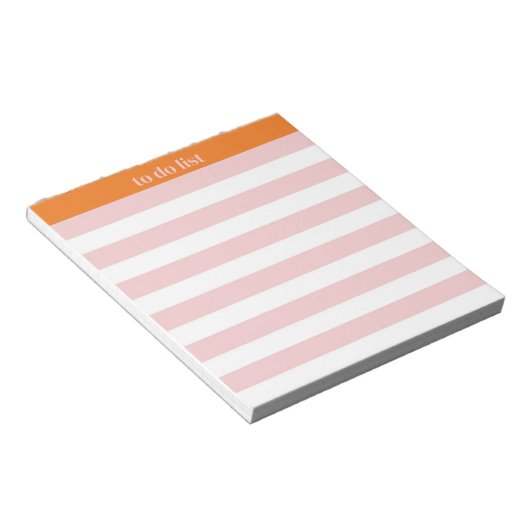 Oranje Roze Streep To-Do Lijst Stijlvolle Taakplan Notitieblok (Schuin)