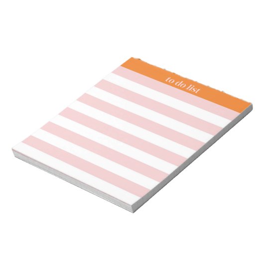 Oranje Roze Streep To-Do Lijst Stijlvolle Taakplan Notitieblok (Linkerzijde)