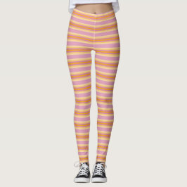 Oranje roze strepen B Leggings
