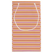 Oranje roze strepen klein cadeauzakje (Achterkant)