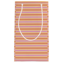 Oranje roze strepen klein cadeauzakje