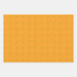 Oranje & Roze Strepen Kleurrijke Bloemenvibrant Inpakpapier Vel