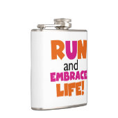 Oranje roze tekstechniek met draaiende marathon heupfles (Rechts)