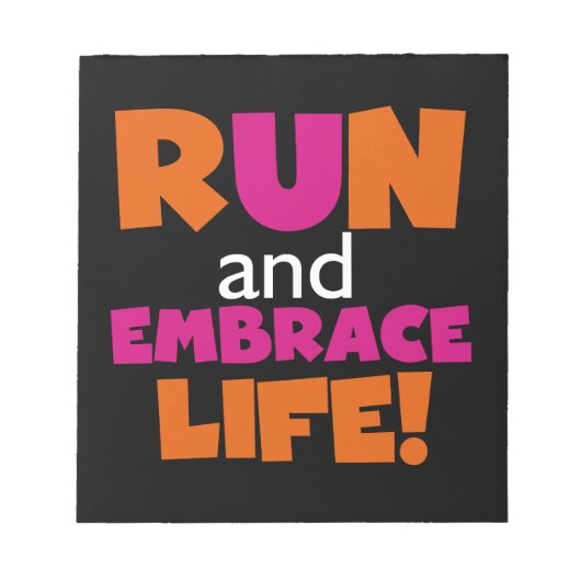 Oranje roze tekstechniek met draaiende marathon notitieblok (Voorkant)